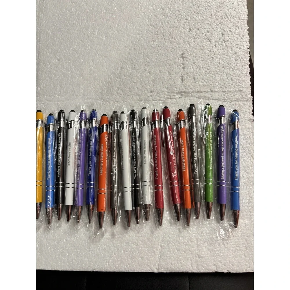 Lot of Teacher Appreciation Stylus Pens Assorted Colors Ballpoint Gift Pack